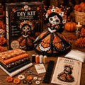 🔥LAST DAY 49% OFF - 🎃Day of the Dead Patchwork Doll DIY Sewing Kit - Handmade Fabric Doll Craft Kit with Floral Details