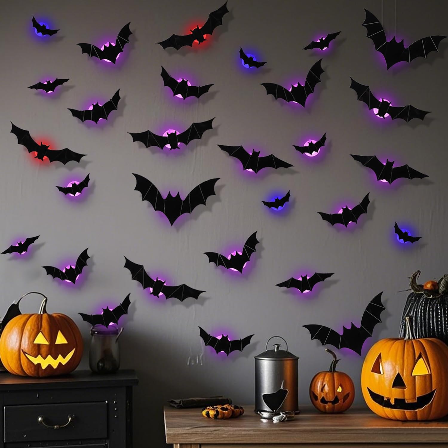 🎁Hot Sale Promotion 49% OFF🔥 3D Bat Light Design LED Decorations (contains three sizes: large, medium and small)