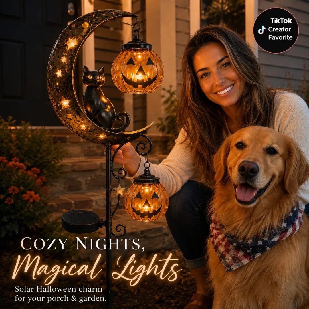 🎃Halloween Early Bird Special Sale 49% OFF-Pumpkin Moon Garden Stake Light