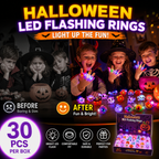 🔥🎃50 Pieces Each Box‼️✨LED Light Halloween Glowing Ring 💍| Flashing Light‑Up Party Favor for Halloween Night👻