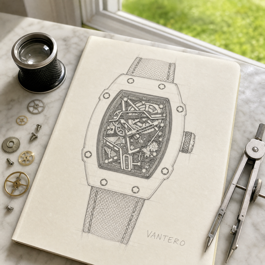 VANTERO - Tonneau Skeleton Watch