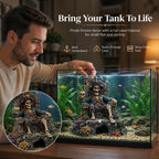 Underwater Pirate Skeleton Throne Aquarium Hideout Cave Decor