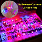 🔥🎃50 Pieces Each Box‼️✨LED Light Halloween Glowing Ring 💍| Flashing Light‑Up Party Favor for Halloween Night👻