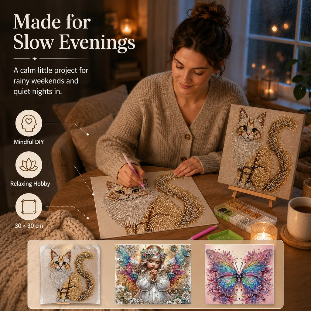 🧘Relaxing & Beginner-Friendly-Sparkling Crystal Diamond Art Kit For DIY Wall Decor