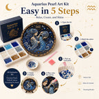 🔥 LAST DAY 49% OFF – ✨ Premium 3D Pearl 12 Zodiac Signs Art Kit | Luxury Flocked Canvas with Scratch-Resistant Non-Fading Pearl Beads DIY Handmade Astrology Decor ♈🌙💎