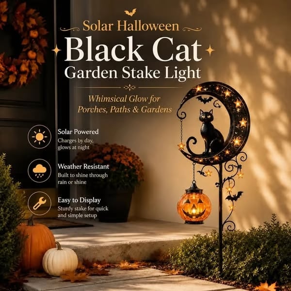 🎃Halloween Early Bird Special Sale 49% OFF-Pumpkin Moon Garden Stake Light