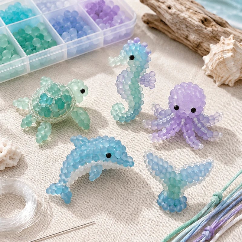 🔥LAST DAY 50% OFF - 🐳 Frosted Sea Glass-Style Beading DIY Kit✨