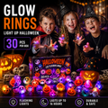 🔥🎃50 Pieces Each Box‼️✨LED Light Halloween Glowing Ring 💍| Flashing Light‑Up Party Favor for Halloween Night👻