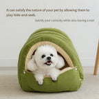 Dog sleeping cozy house