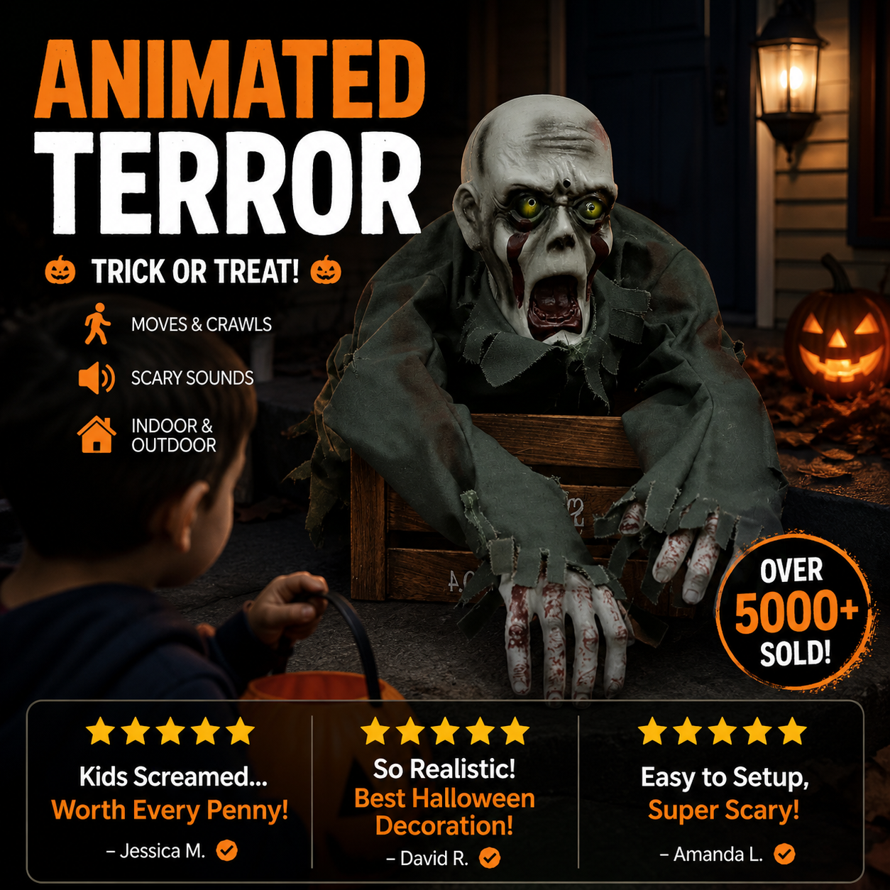 🎉🔥Free Shipping🔥Halloween Horror Model Crawling Ghost