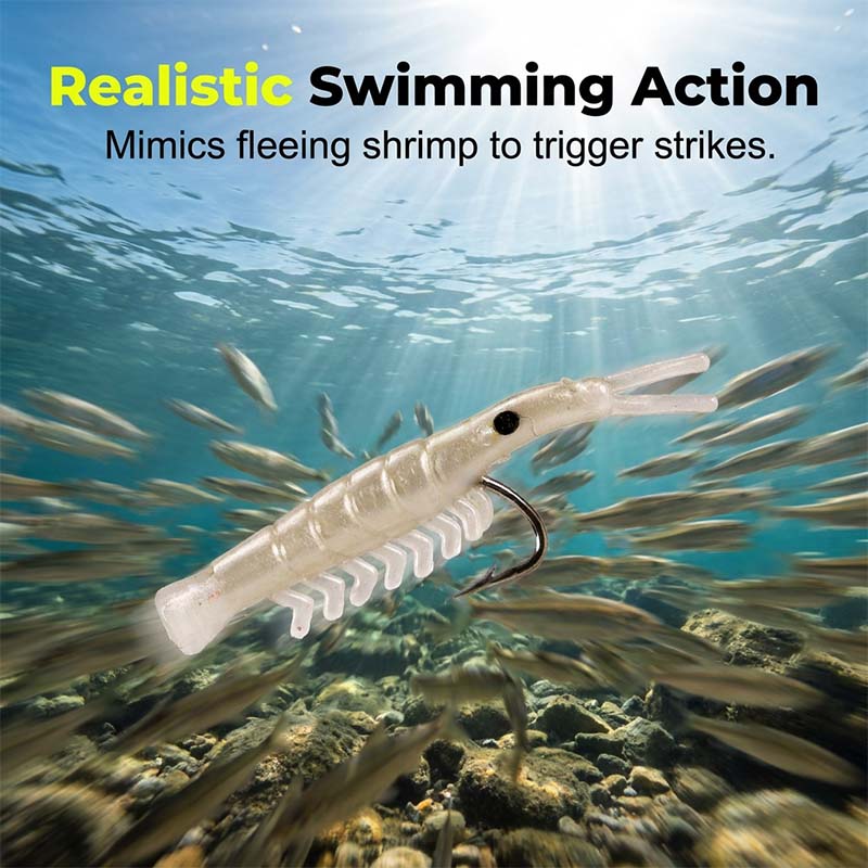 🥳2026 HOT SALE🥳💞50K+ SOLD!🐟💪 50% OFF! 50PCS Soft Shrimp Lures – Realistic texture, sharp hidden hooks. Works in rivers, lakes & sea. No more missed strikes! 🏆🎣