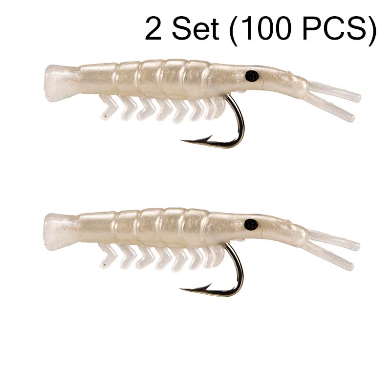 🥳2026 HOT SALE🥳💞50K+ SOLD!🐟💪 50% OFF! 50PCS Soft Shrimp Lures – Realistic texture, sharp hidden hooks. Works in rivers, lakes & sea. No more missed strikes! 🏆🎣