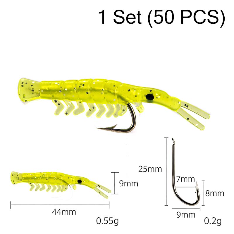🥳2026 HOT SALE🥳💞50K+ SOLD!🐟💪 50% OFF! 50PCS Soft Shrimp Lures – Realistic texture, sharp hidden hooks. Works in rivers, lakes & sea. No more missed strikes! 🏆🎣