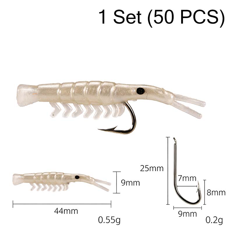 🥳2026 HOT SALE🥳💞50K+ SOLD!🐟💪 50% OFF! 50PCS Soft Shrimp Lures – Realistic texture, sharp hidden hooks. Works in rivers, lakes & sea. No more missed strikes! 🏆🎣