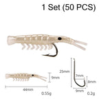 🥳2026 HOT SALE🥳💞50K+ SOLD!🐟💪 50% OFF! 50PCS Soft Shrimp Lures – Realistic texture, sharp hidden hooks. Works in rivers, lakes & sea. No more missed strikes! 🏆🎣