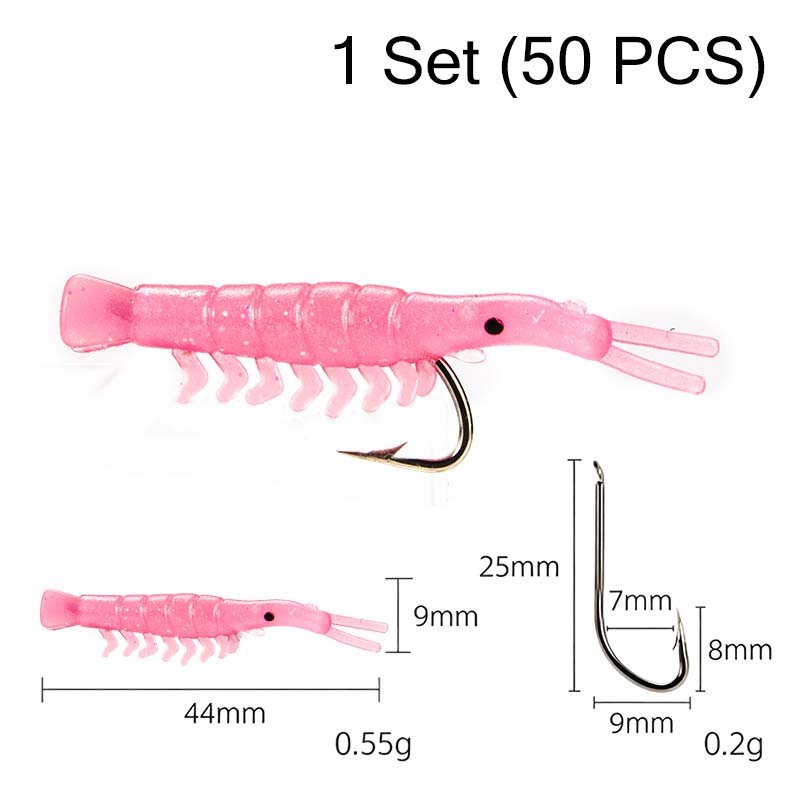 🥳2026 HOT SALE🥳💞50K+ SOLD!🐟💪 50% OFF! 50PCS Soft Shrimp Lures – Realistic texture, sharp hidden hooks. Works in rivers, lakes & sea. No more missed strikes! 🏆🎣