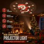 Plug-&-Play HD Christmas Projector – 6 or 10 Festive Scenes